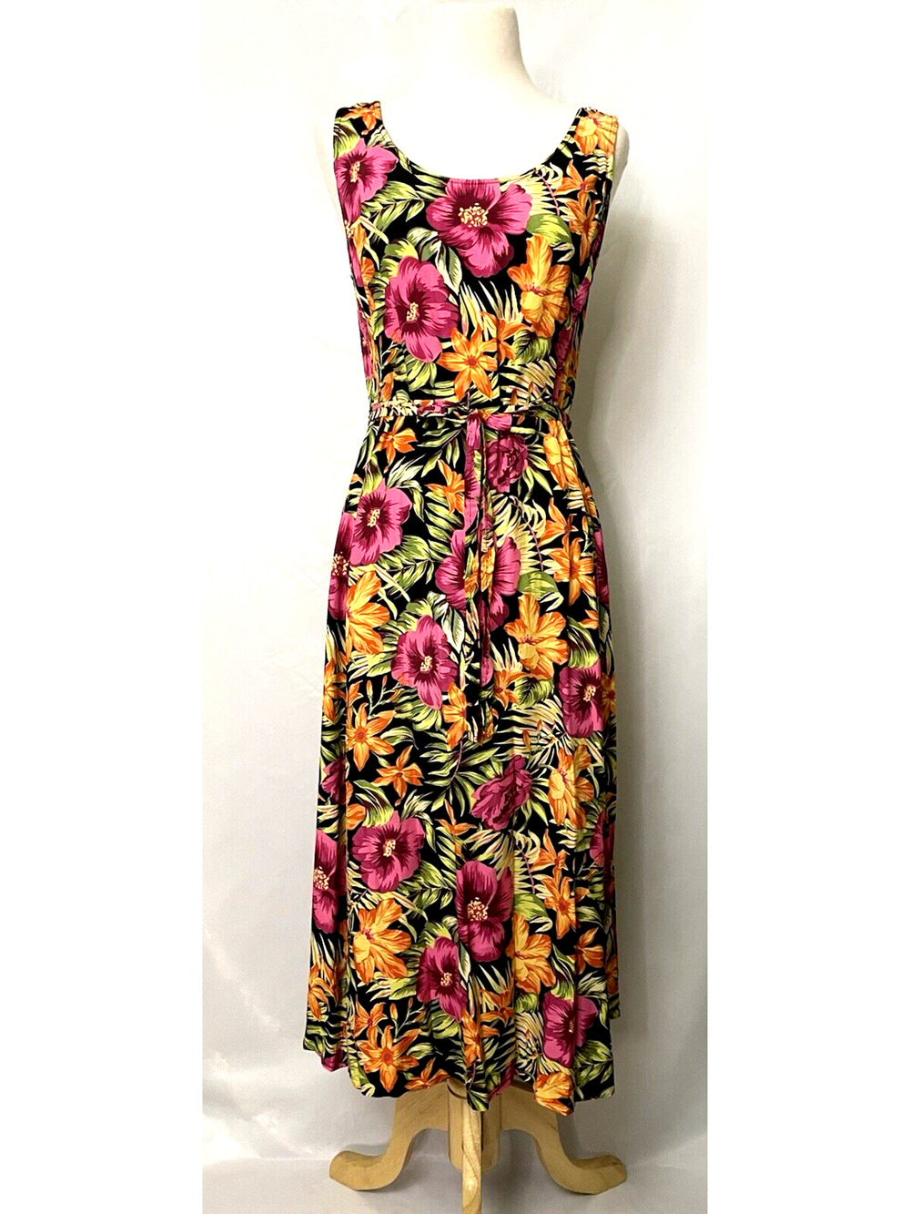 Campagnie Internationale Express Women Hawaiian Dress Size 5/6 Floral Maxi